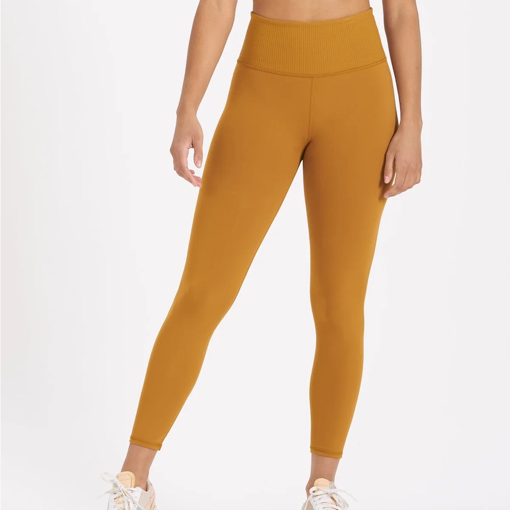 Vuori Rib Studio High Rise Leggings - Dark Golden